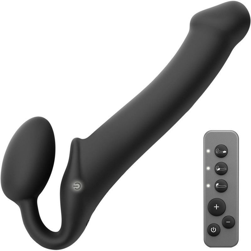 Strap-on-Me Double Ended Vibe Remote Control - Large - Black