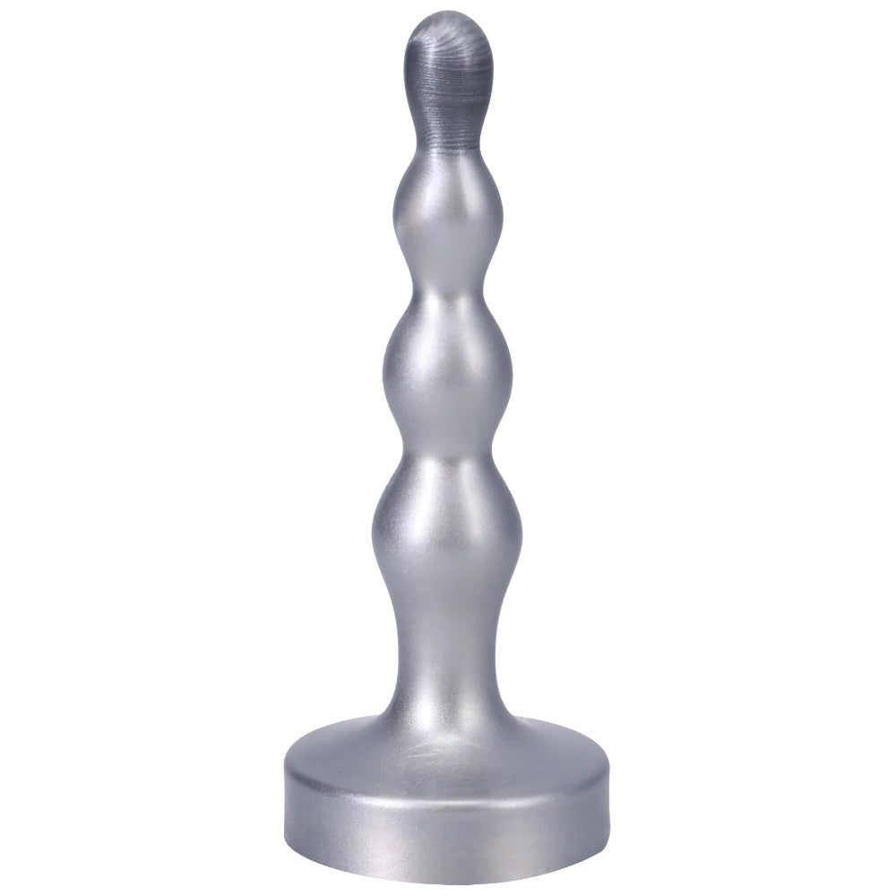 4.95&quot; Ripple Small Silicone Anal Plug Dildo - Silver