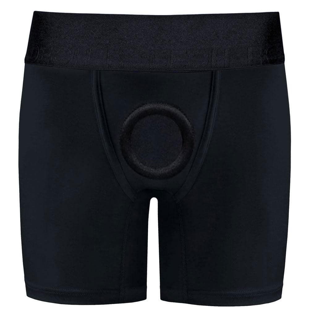 Rise Boxer+ Harness - 2.5&quot; O-Ring For Large Diameter Toys - Black