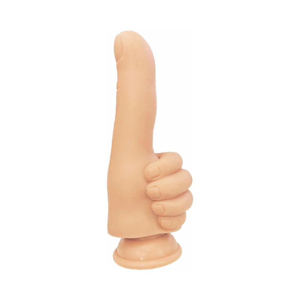 Finger Fest Silicone Dildo - 4.3&quot; Thumbs Up - Vanilla