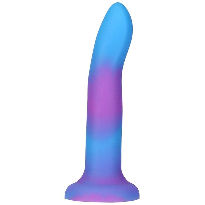 7&quot; Rave Glow in the Dark Posable Silicone Dildo - Purple and Blue