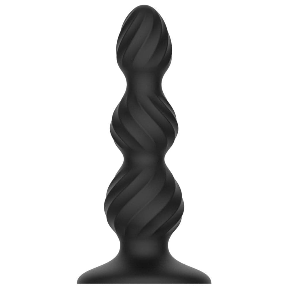 B-Plug Silicone Swirl Butt Plug - Triple Bead - Black