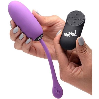 BANG! 28X Plush Silicone Rechargeable Egg - Remote Control - Purple