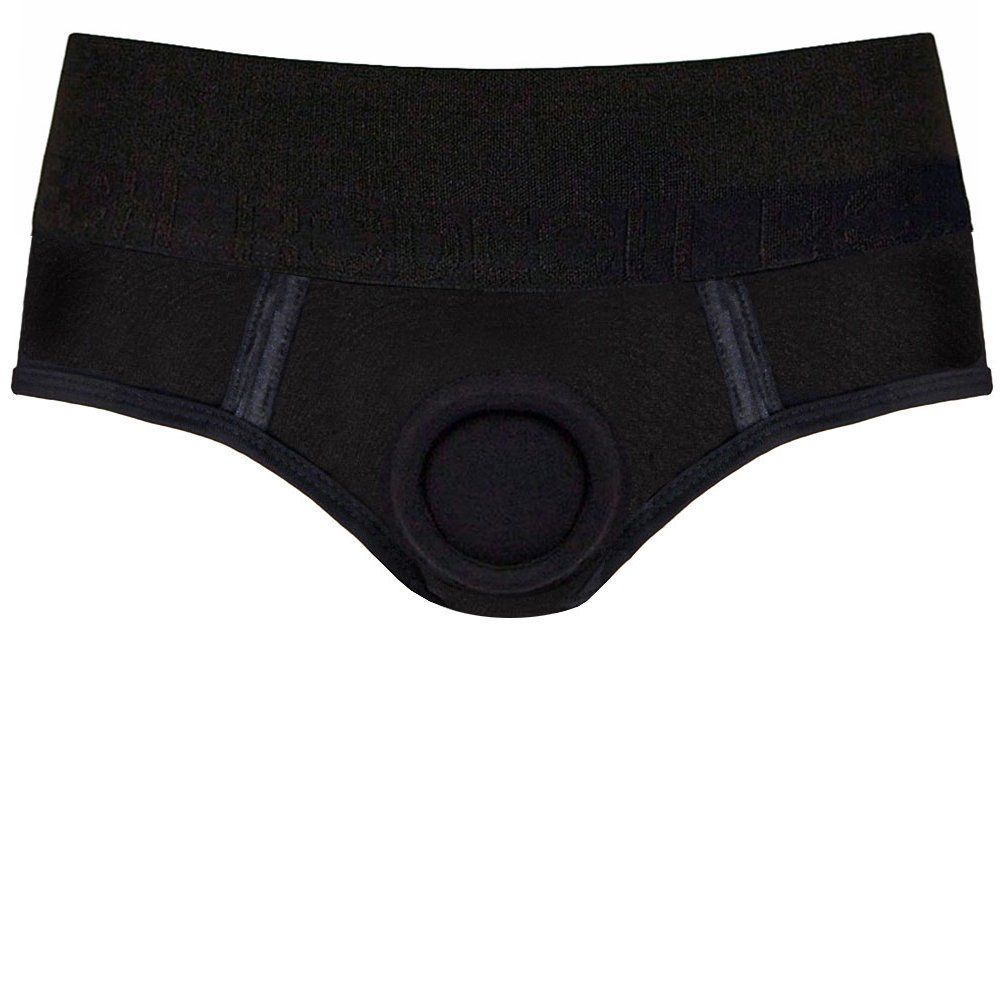 Brief+ Harness - Black - 2.5&quot; O-Ring For Large Diameter Toys
