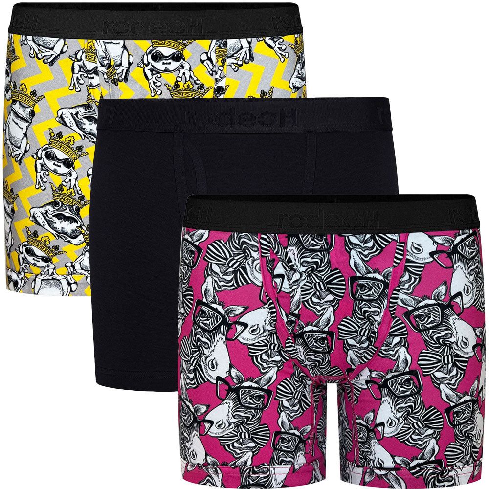 6&quot; Shift Boxer Underwear 3 Pack - Zebras &amp; Frogs - Multipack