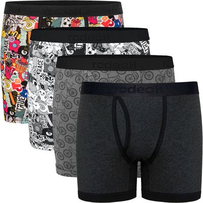 Shift 6&quot; Boxer Packer Underwear - 4 Pack Magic 8 Ball &amp; Bikes - Multipack