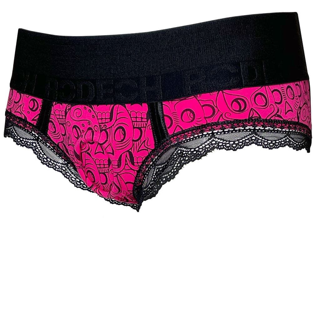 2.0 Panty Harness - Pink Skulls