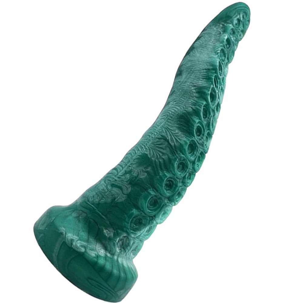 7&quot; Teuthida - Small - Silicone Tentacle Dildo - Pearl Green to Emerald Green