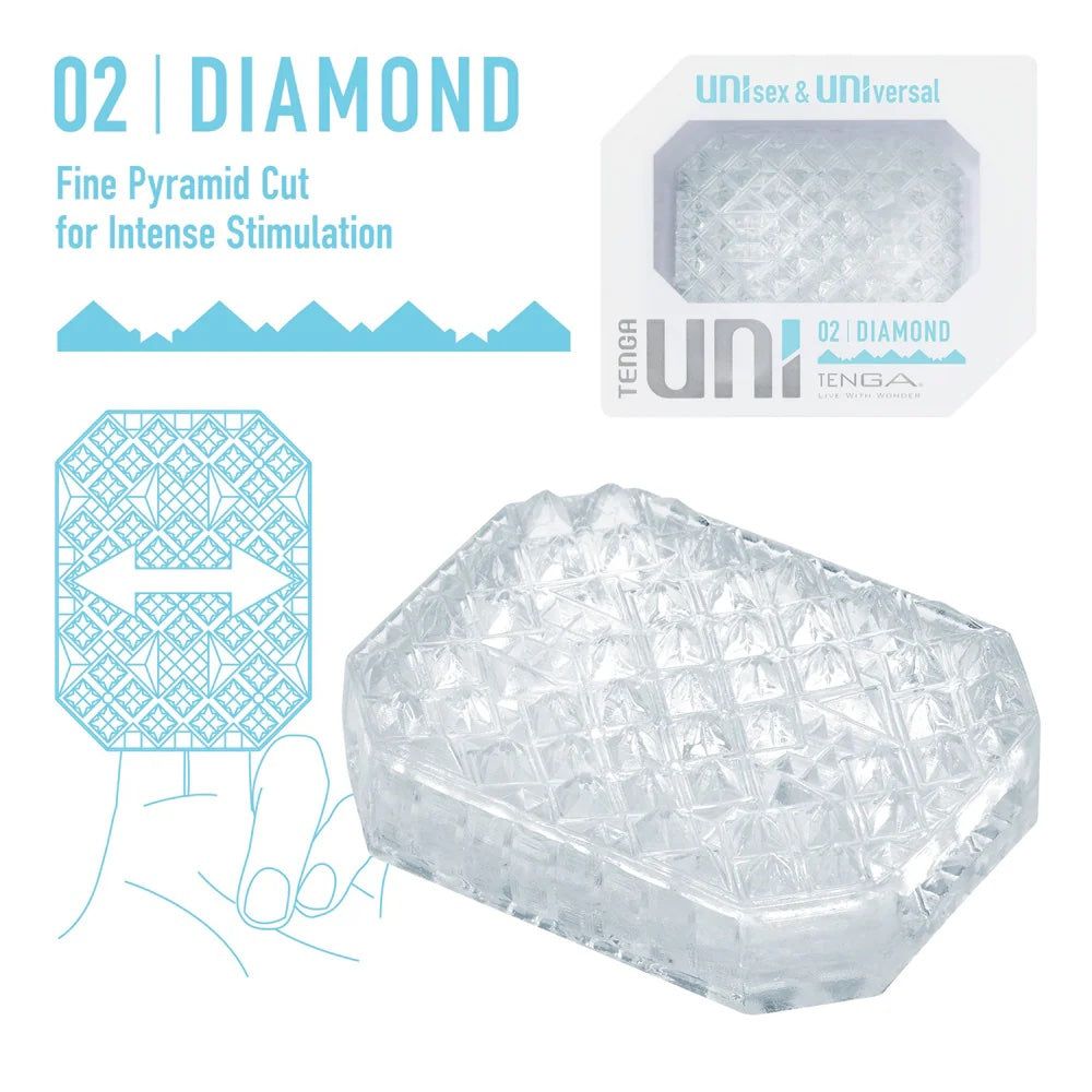 Tenga Uni - Textured Grinder &amp; Stroker Sleeve - Diamond