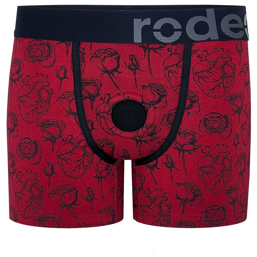 Classic Boxer+ Harness - Hearts &amp; Roses Red