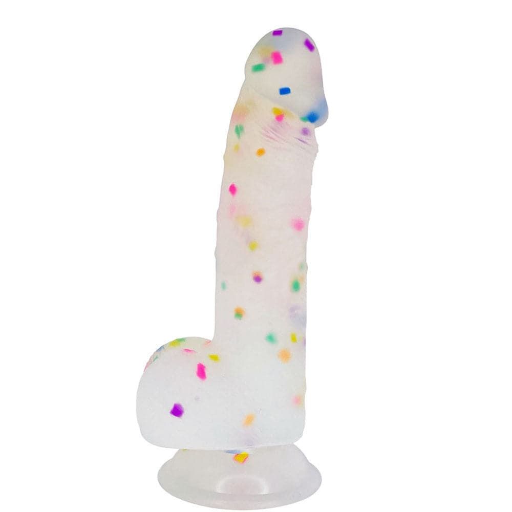 5.5&quot; Confetti Suction Cup Silicone Dildo - Multi