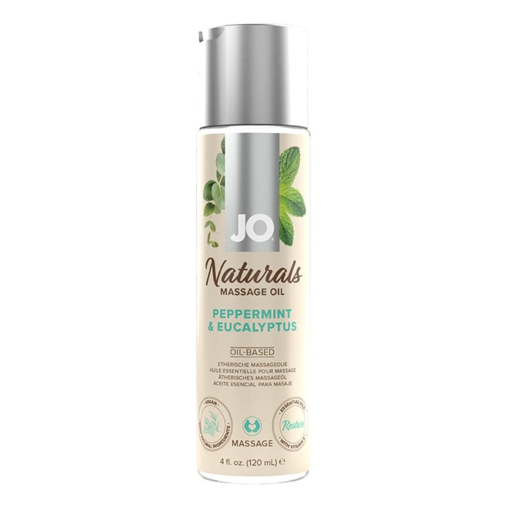JO Naturals Peppermint and Eucalyptus Massage Oil 4 oz.