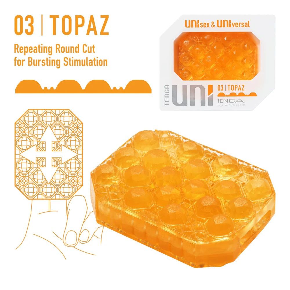 Tenga Uni - Textured Grinder &amp; Stroker Sleeve - Topaz