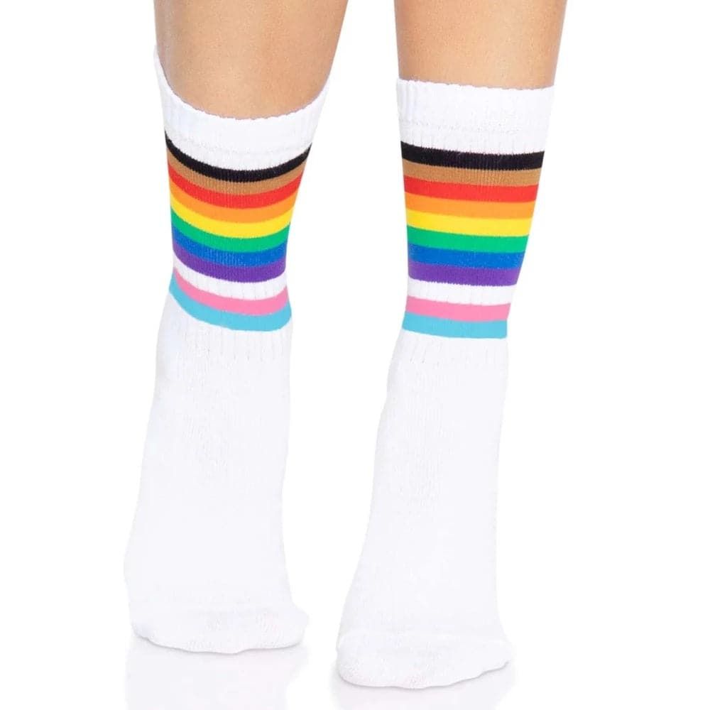 Pride Rainbow Stripe Crew Socks