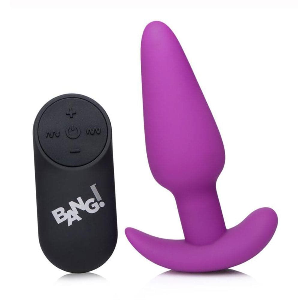 Bang! 21x Vibrating Silicone Rechargeable Butt Plug - Remote Control - Purple