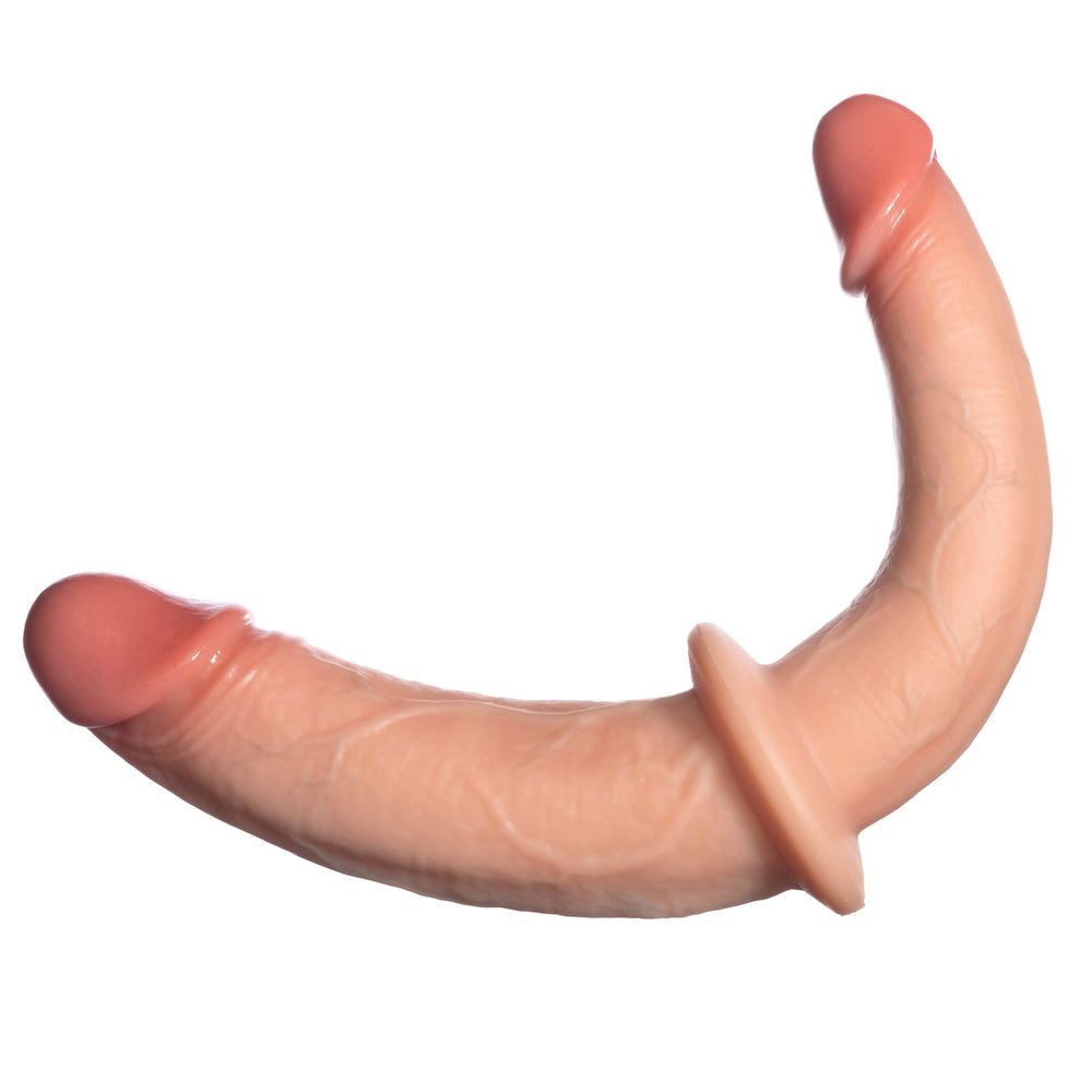 Realistic Double Trouble - Double-Ended Realistic Silicone Dildo - Vanilla