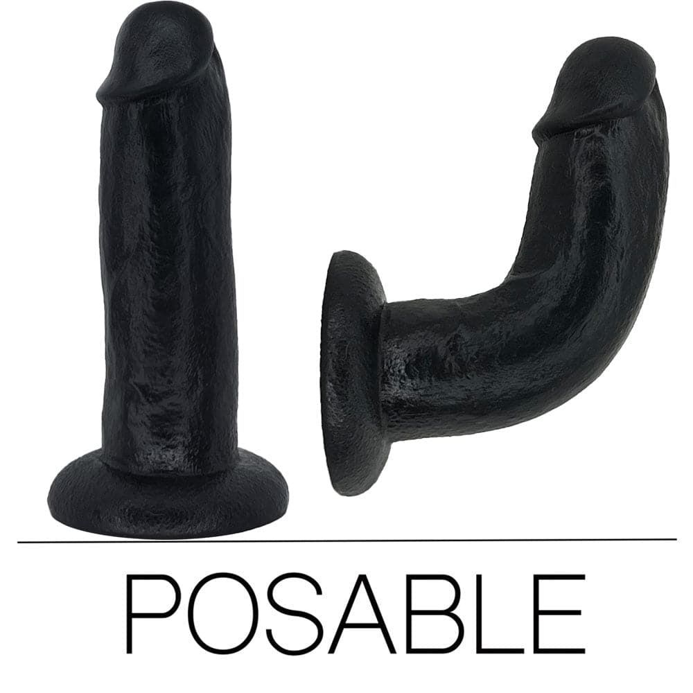 7&quot; SoReal Posable Silicone Dual Density Dildo - Black