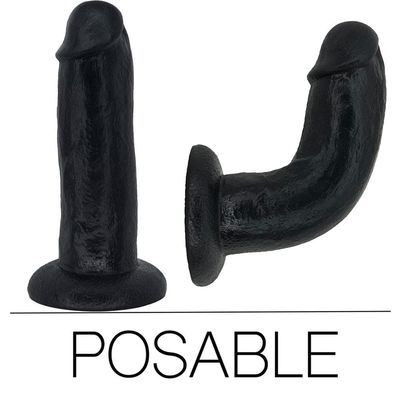 7&quot; SoReal Posable Silicone Dual Density Dildo - Black
