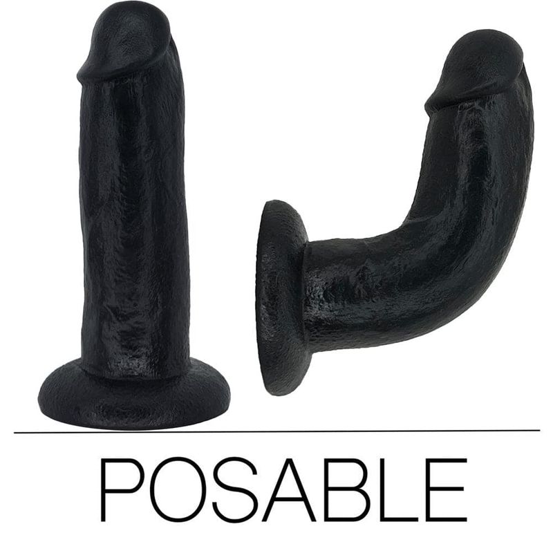 7&quot; SoReal Posable Silicone Dual Density Dildo - Black