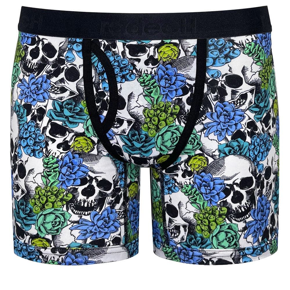 Shift 6&quot; Boxer Underwear - Succulent Skulls White