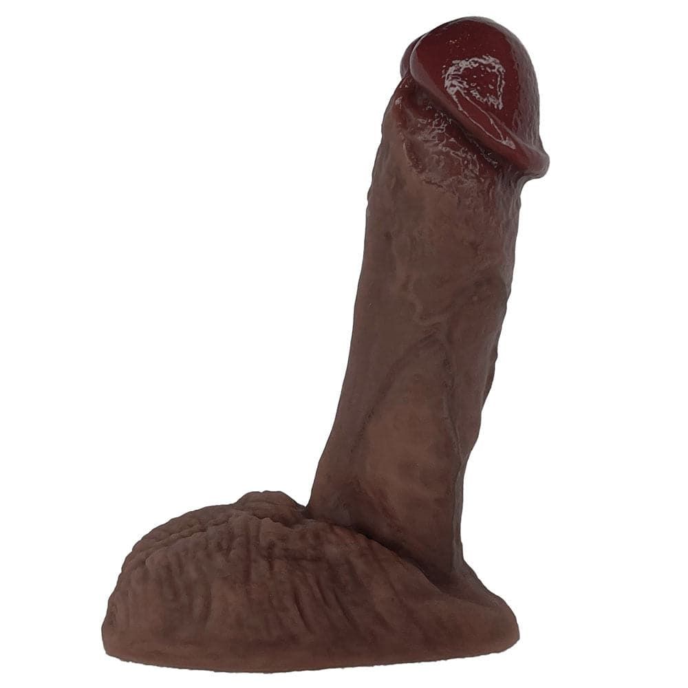 6&quot; Realistic Semi Pack and Play Dildo - Chocolate