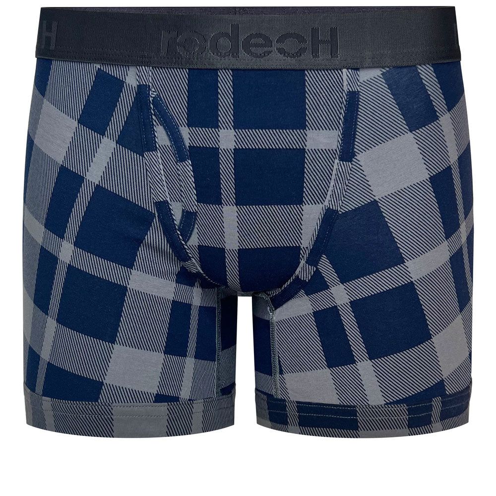 Shift 6&quot; Boxer Packer Underwear - Blue Gray Plaid