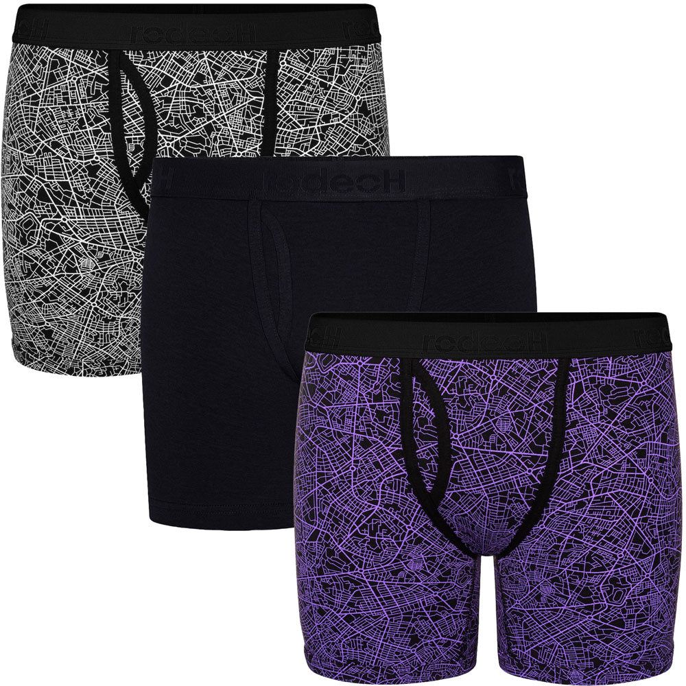6&quot; Top Loading Boxer Packing Underwear 3 Pack - Geometric - Multipack