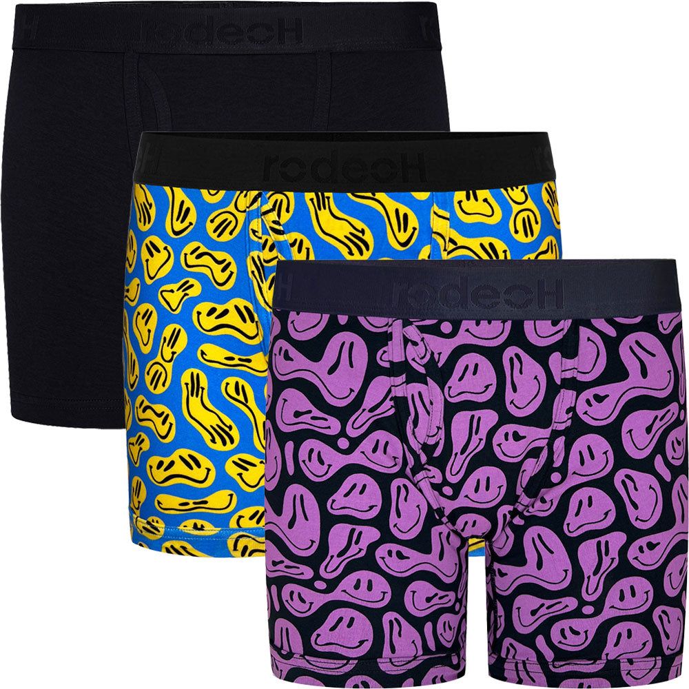 6&quot; Shift Boxer Underwear 3 Pack - Smileys - Multipack