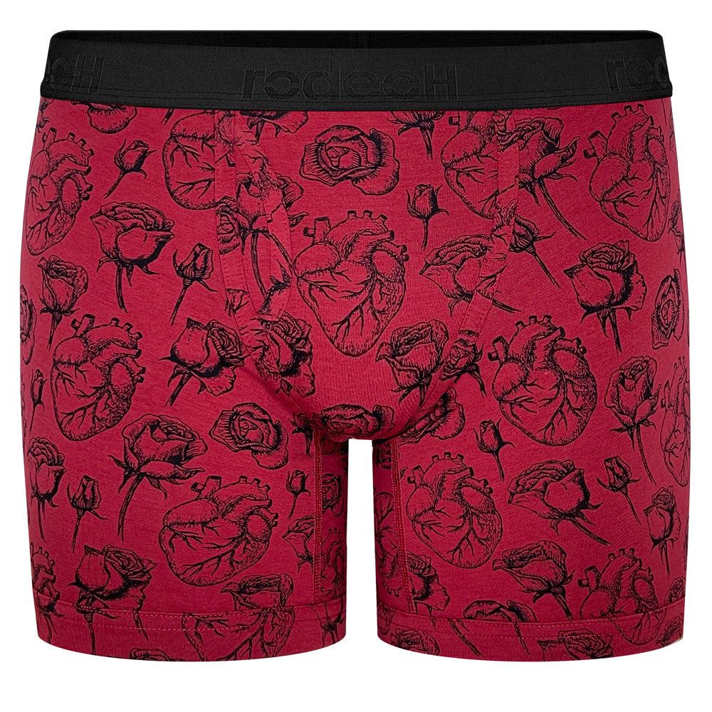 Shift 6&quot; Boxer Packer Underwear - Hearts &amp; Roses Red