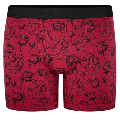 Shift 6&quot; Boxer Packer Underwear - Hearts &amp; Roses Red