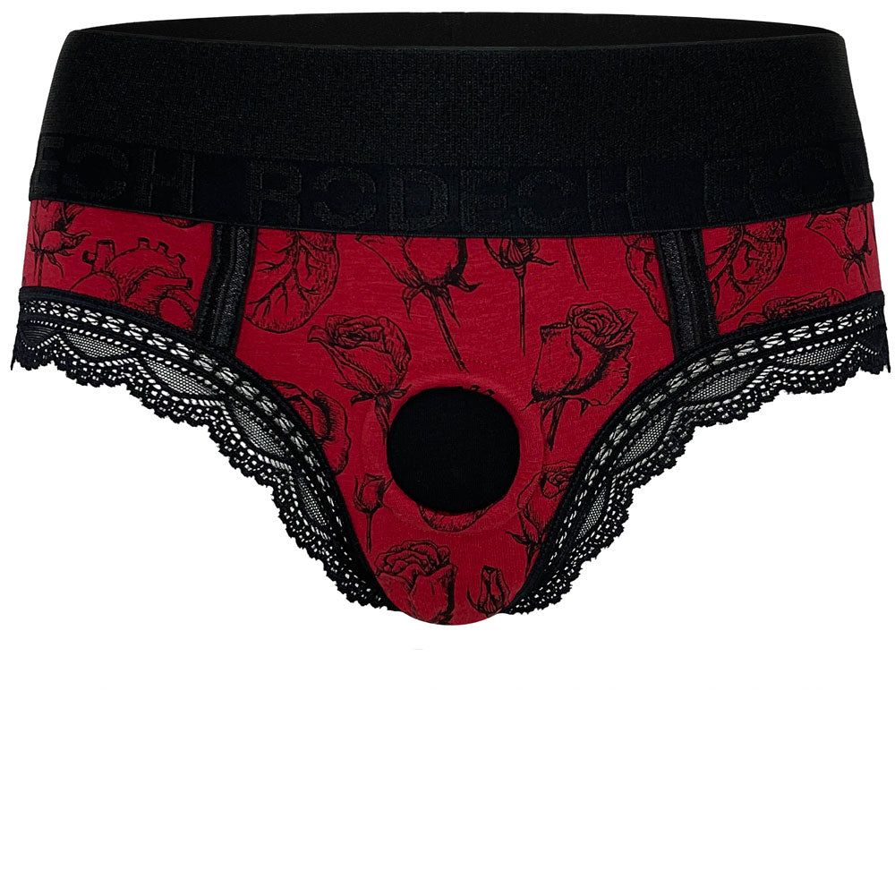 2.0 Panty+ Harness - Hearts &amp; Roses Red