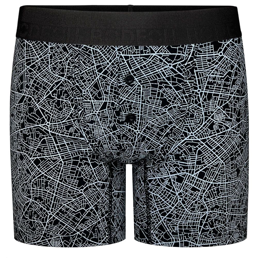 Rise Button Fly Boxer+ Harness - Geometric