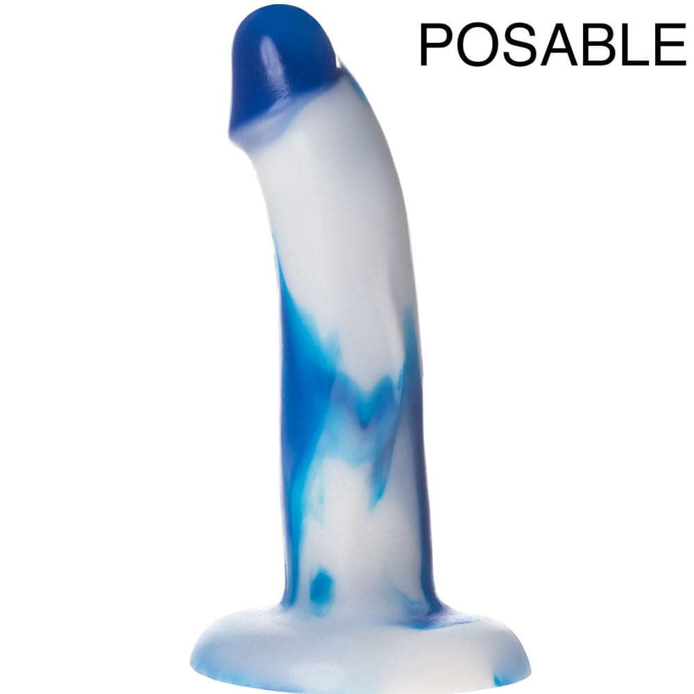 7&quot; Posable Dual Density Silicone Dildo - Blue Sky