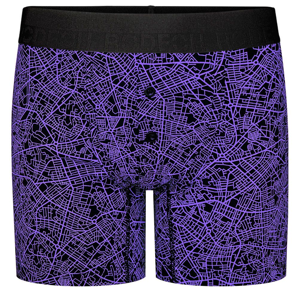 Rise Button Fly Boxer+ Harness - Geometric Purple