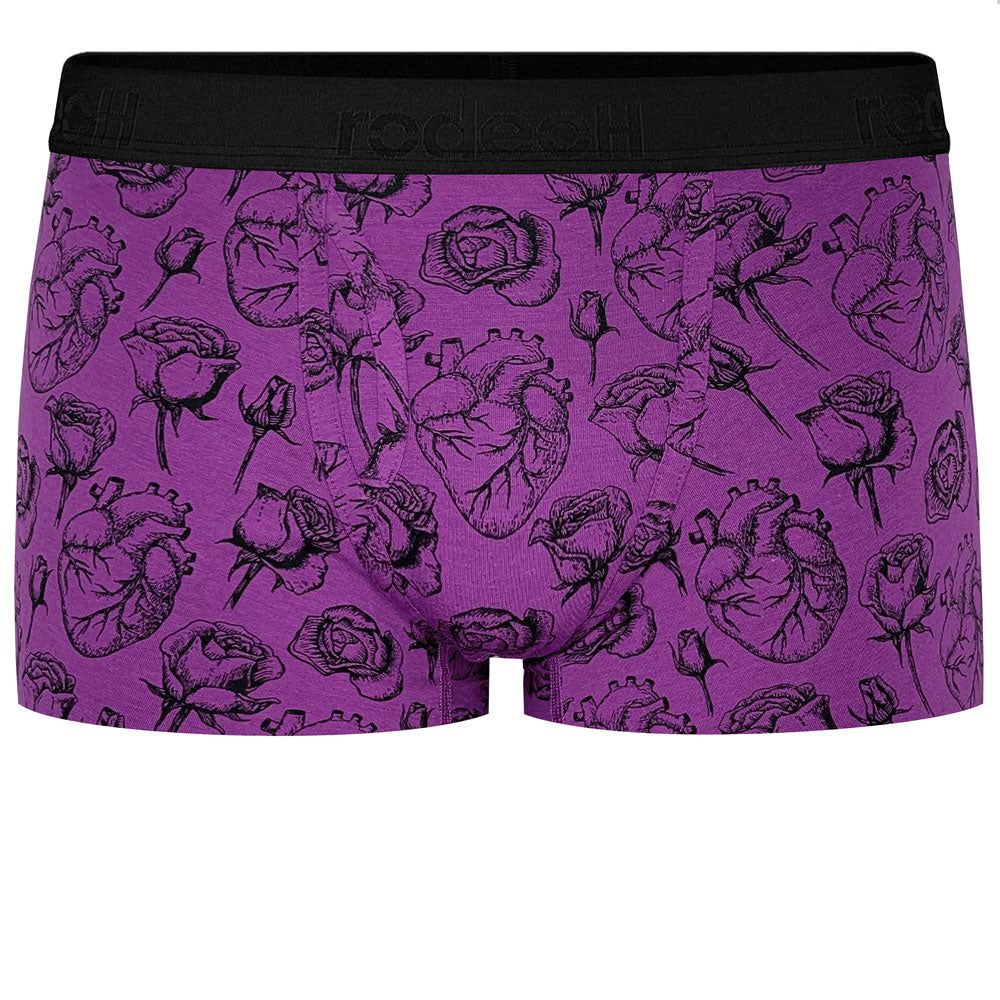 Shift Short Packer Underwear - Hearts &amp; Roses - Purple