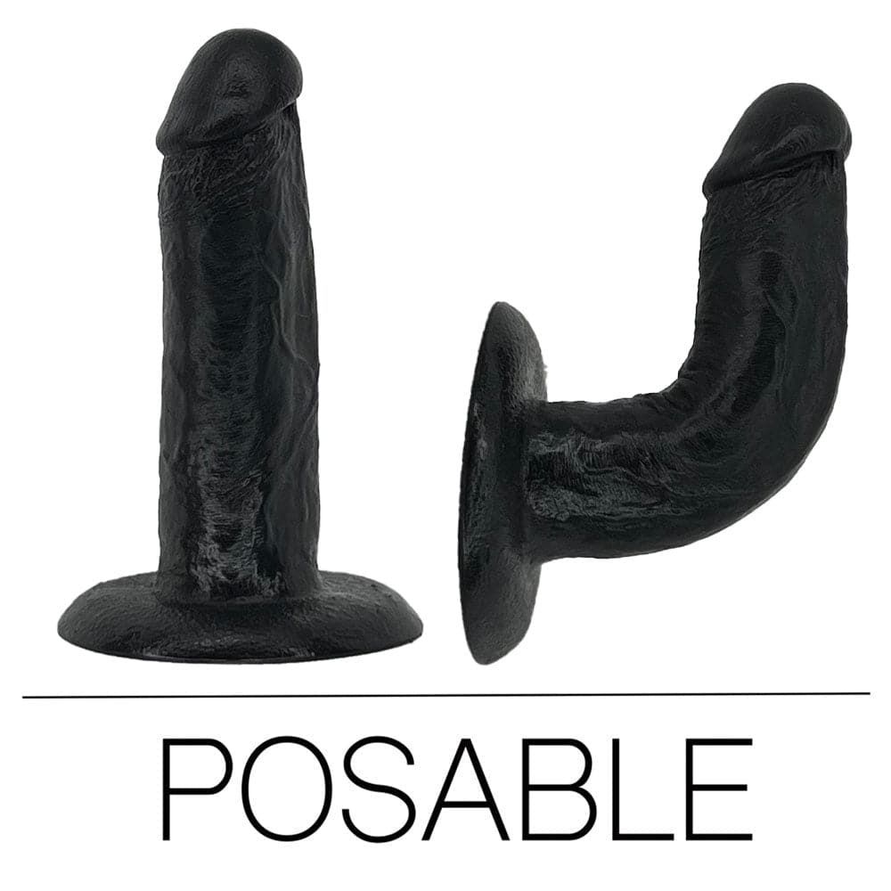 5.5&quot; SoReal Posable Silicone Dual Density Dildo - Black