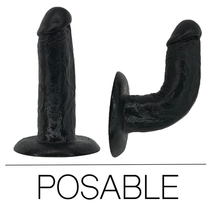 5.5&quot; SoReal Posable Silicone Dual Density Dildo - Black