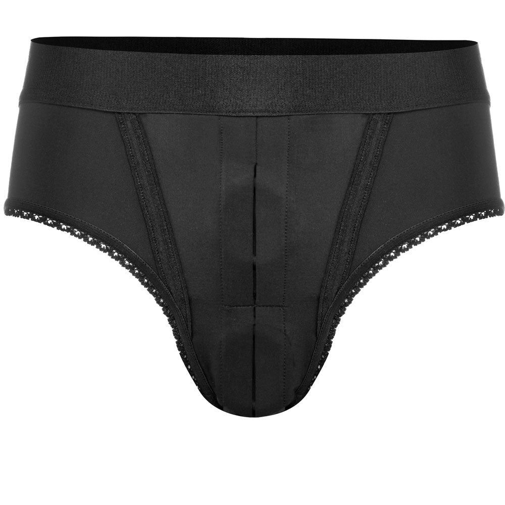 Luxe High Cut Panty Harness - Black