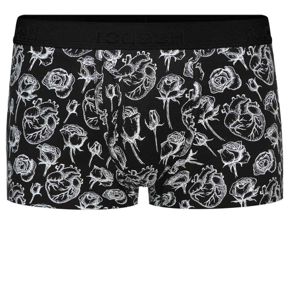 Shift Short Packer Underwear - Hearts &amp; Roses - Black
