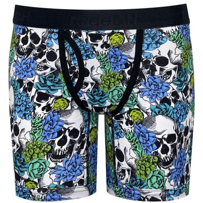 Shift 9&quot; Boxer Packer Underwear - Succulents Skulls White