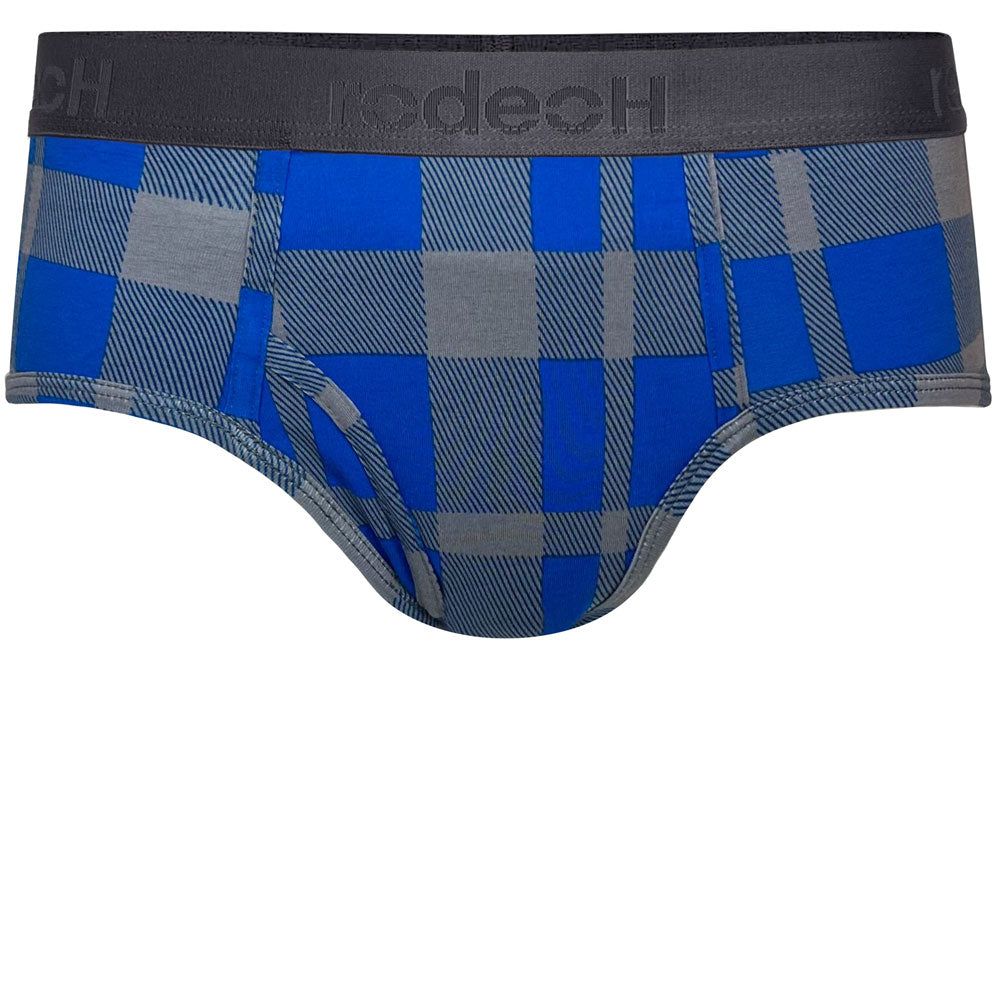 Top Loading Brief Packer Underwear - Light Blue Plaid