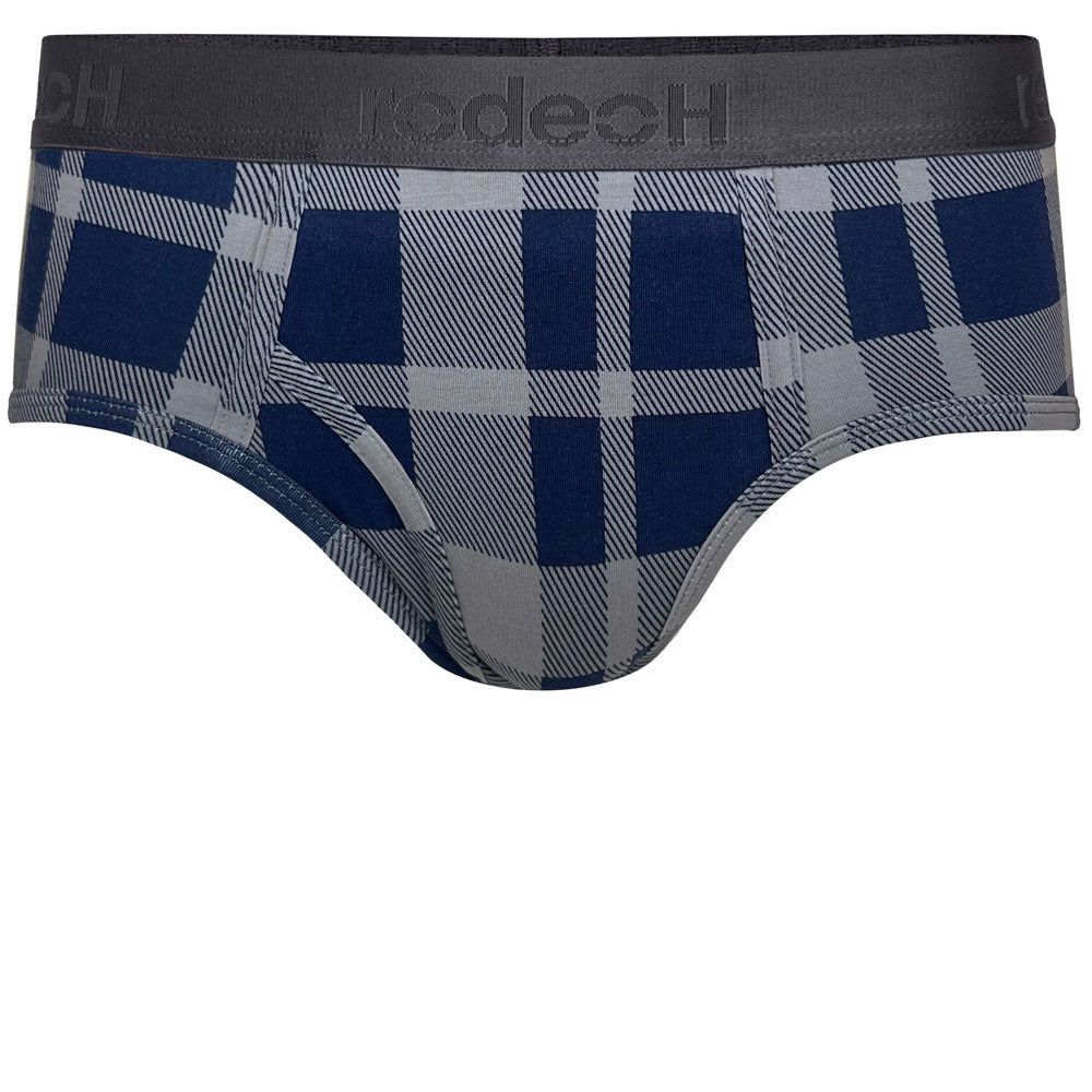 Top Loading Brief Packer Underwear - Blue Gray Plaid