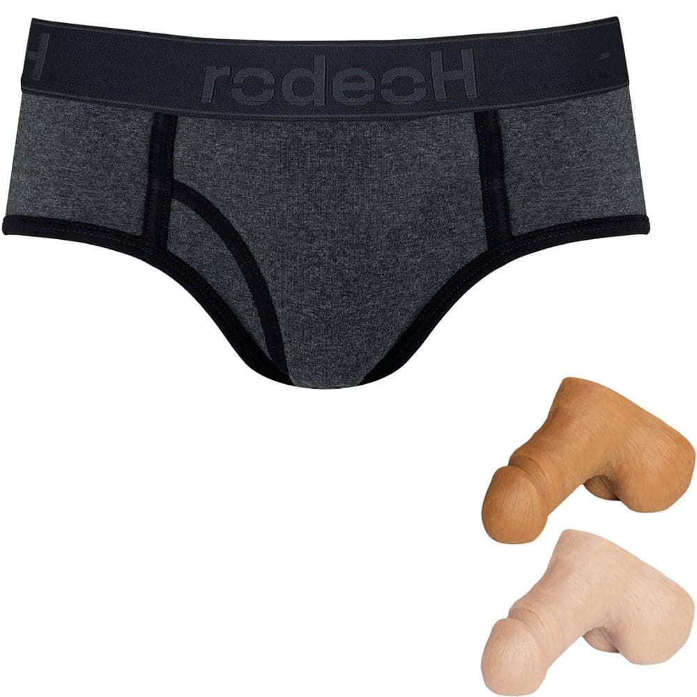 Shift Brief Packer Underwear - Dark Gray &amp; Small Mr. Limpy Package