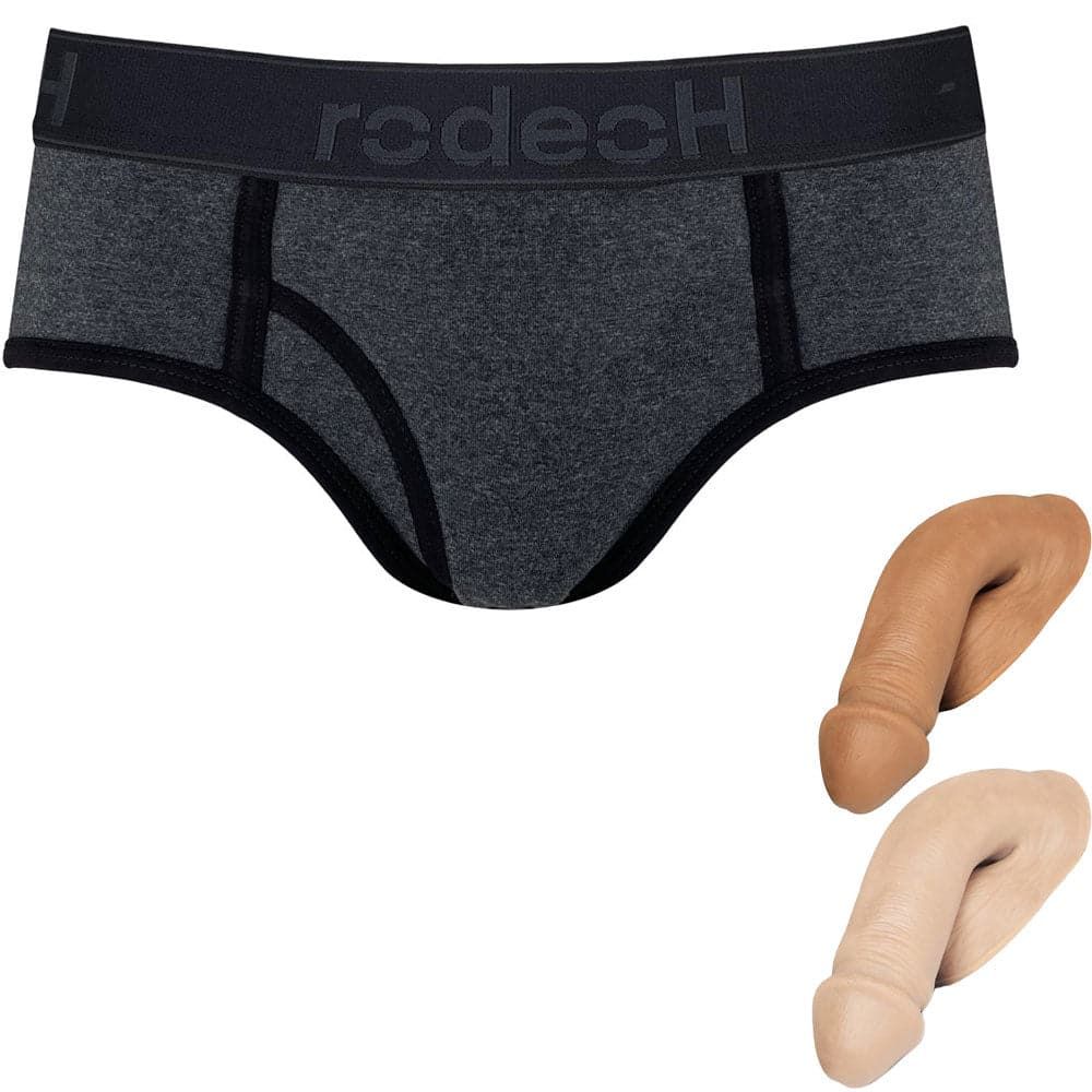Shift Brief Packer Underwear - Dark Gray &amp; Medium Mr. Limpy Package