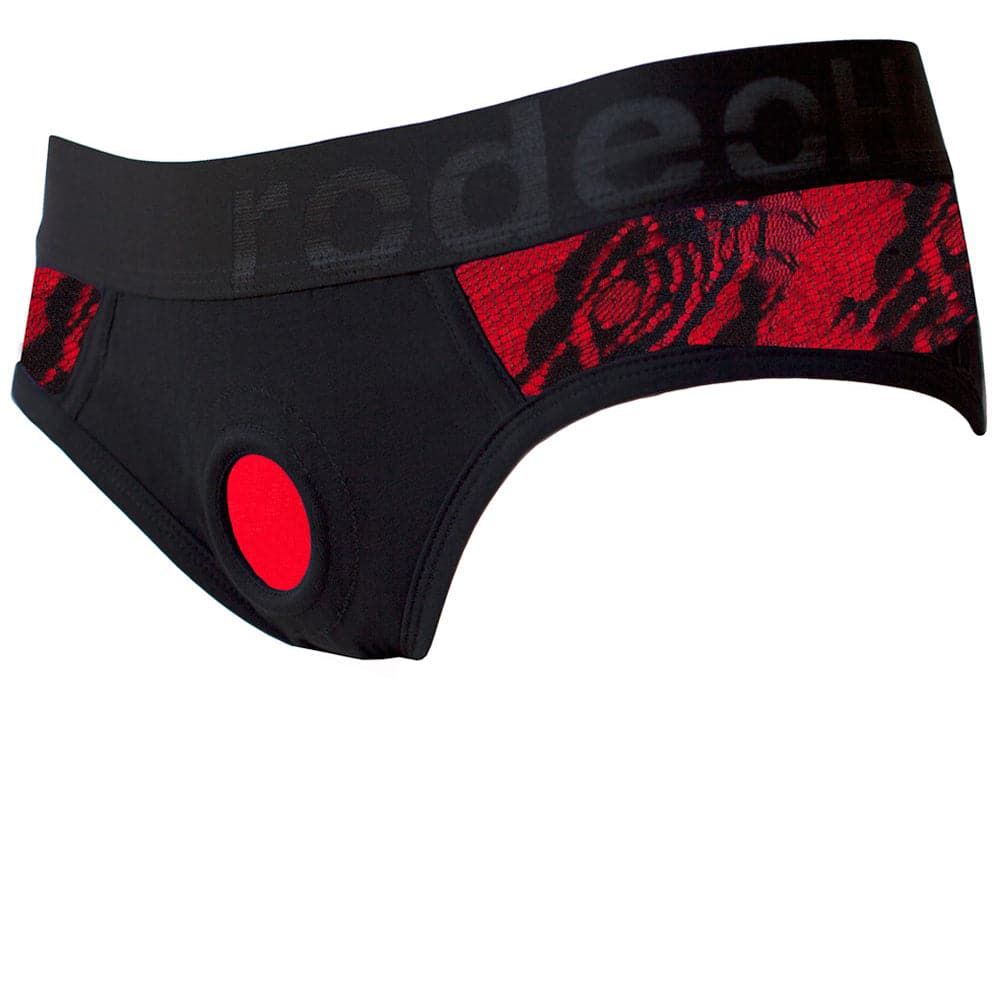 Petite Panty Harness - Black &amp; Red