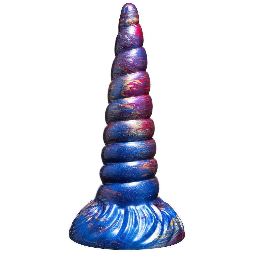 6.5&quot; Fantasy Whirl Pearlescent Horn Silicone Dildo -  Nebula