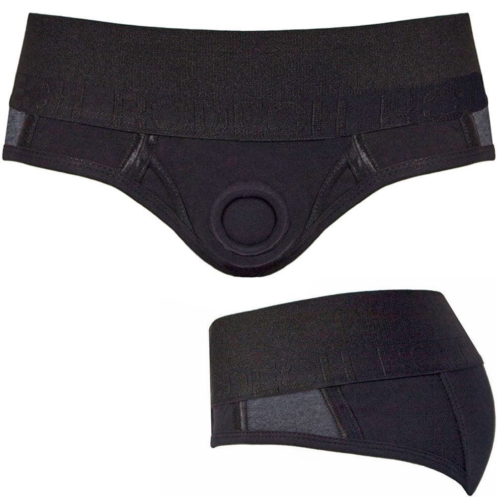 Brief+ Harness - Black &amp; Gray Stripe