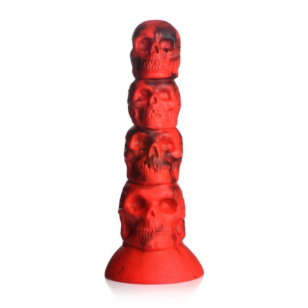 Doom Silicone Skulls Dildo - Red &amp; Black