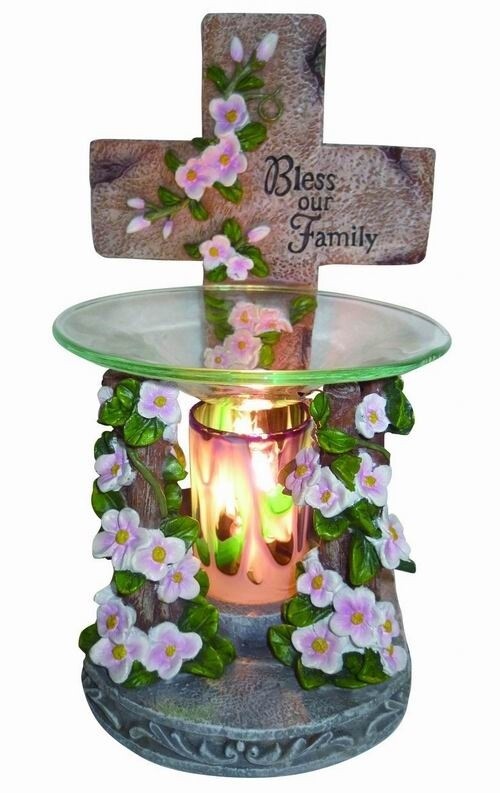 Bless our family Cross Resin Oil Burner