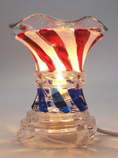 Red White and Blue Wired Controlled Tabletop Oil Burner